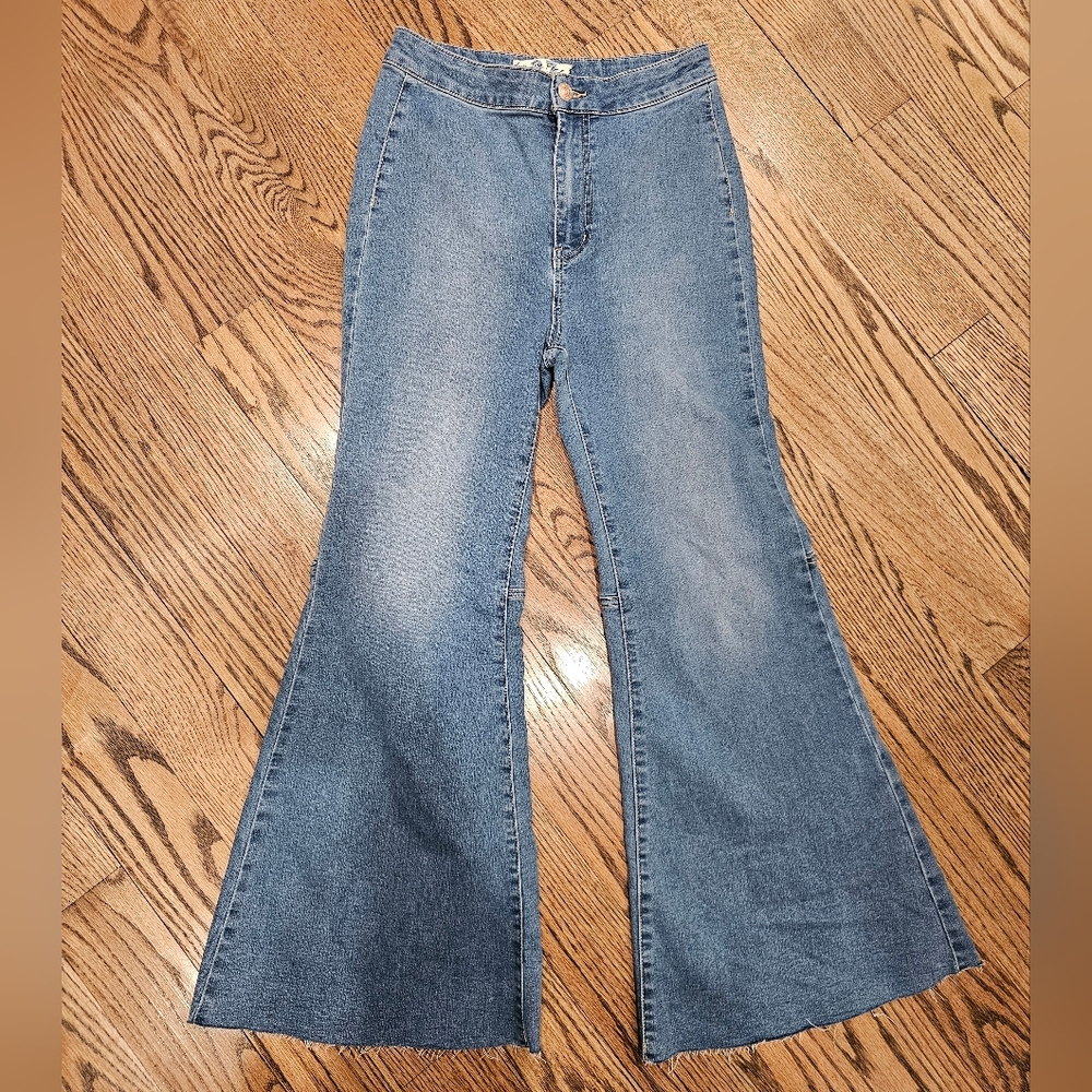 We The Free Blue Flare Wide Leg Jeans